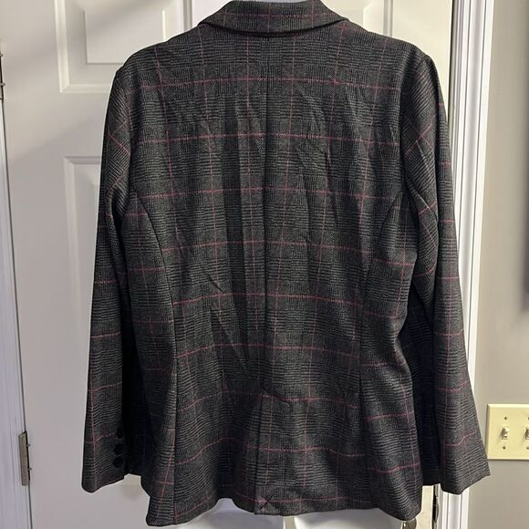 Torrid Plaid Grey/Black/Purple One Button Aline Blazer- Size 3/3XL- NWOT - Picture 6 of 13